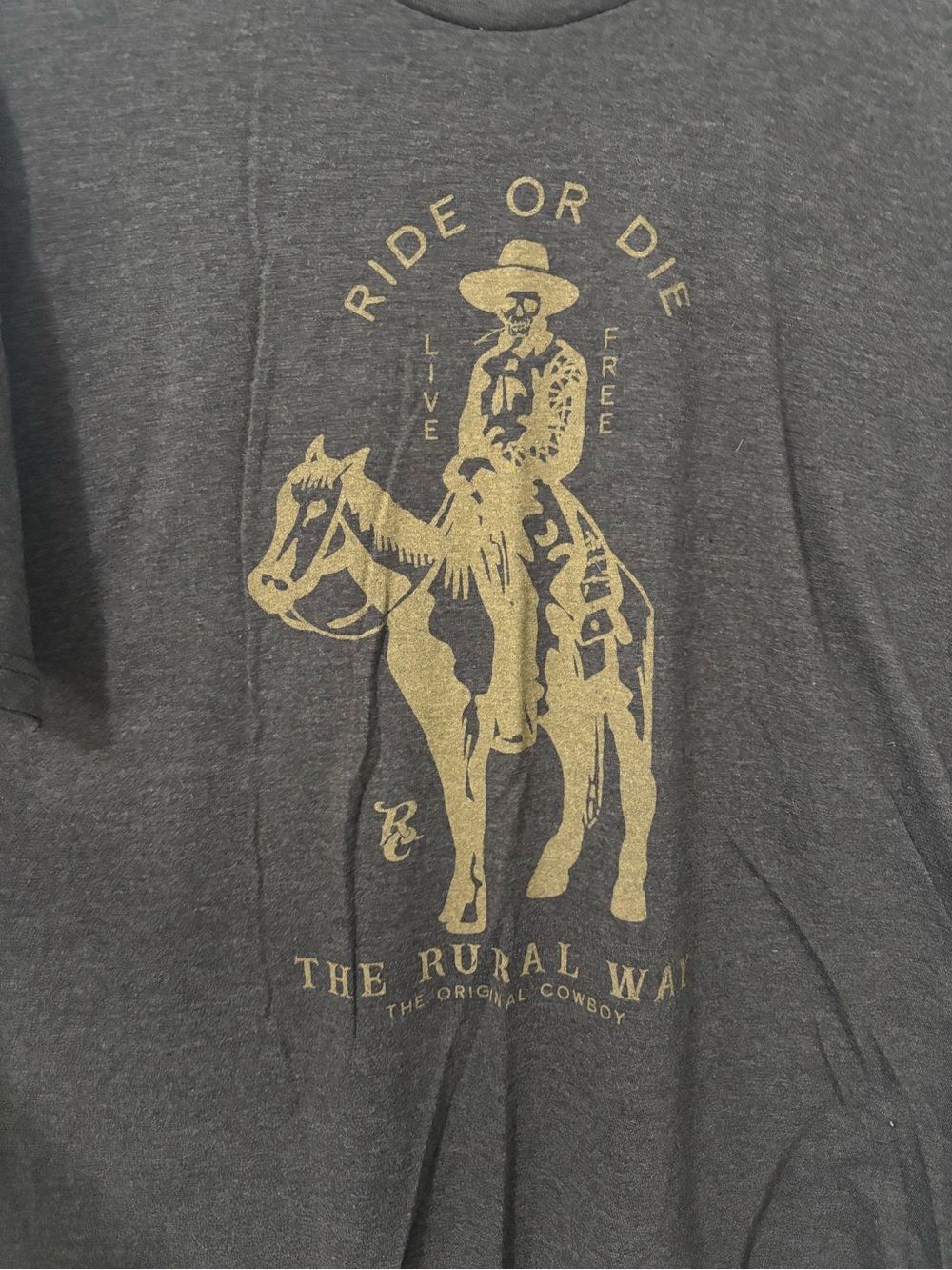 Men's Gray 'Ride or Die' Graphic Short-Sleeve Tee - Picture 4 of 4